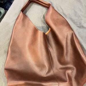 Elegant Brown faux Leather Tote Bag